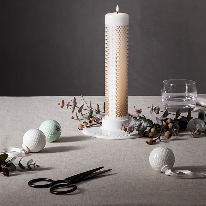 Rhombe Adventslys Ø5 cm - Hvid - Lyngby Porcelæn