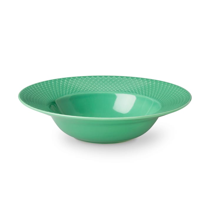 Rhombe dyb tallerken grøn - 24,5 cm - Lyngby Porcelæn