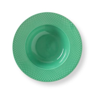 Rhombe dyb tallerken grøn - 24,5 cm - Lyngby Porcelæn