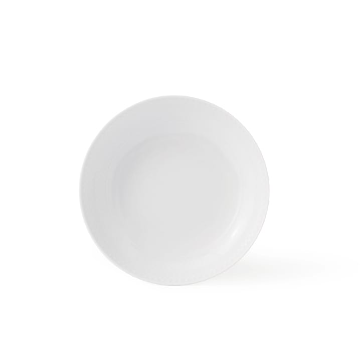 Rhombe dyb tallerken hvid - Ø 20 cm - Lyngby Porcelæn