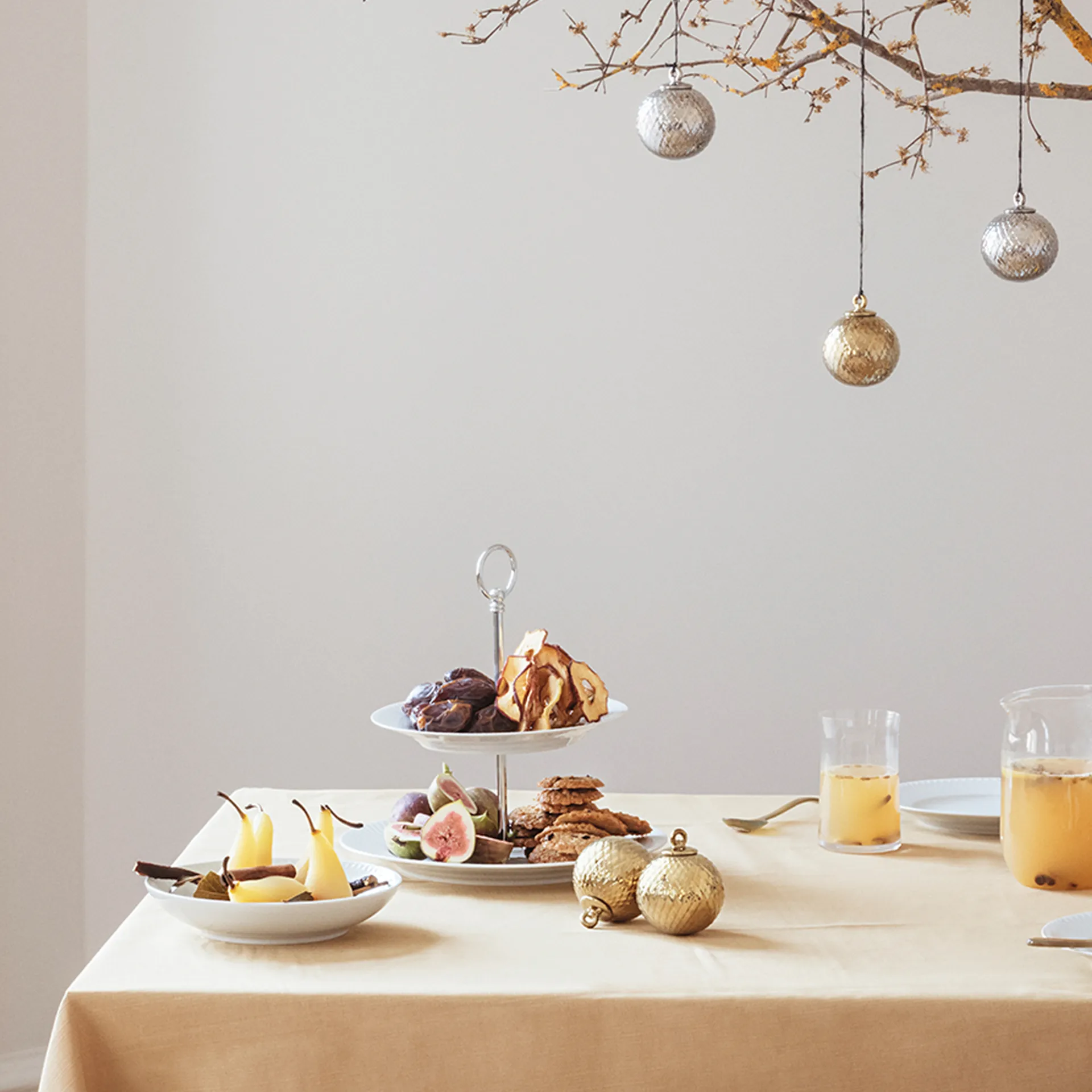 Rhombe julekugle Ø7 cm, Sølv Lyngby Porcelæn