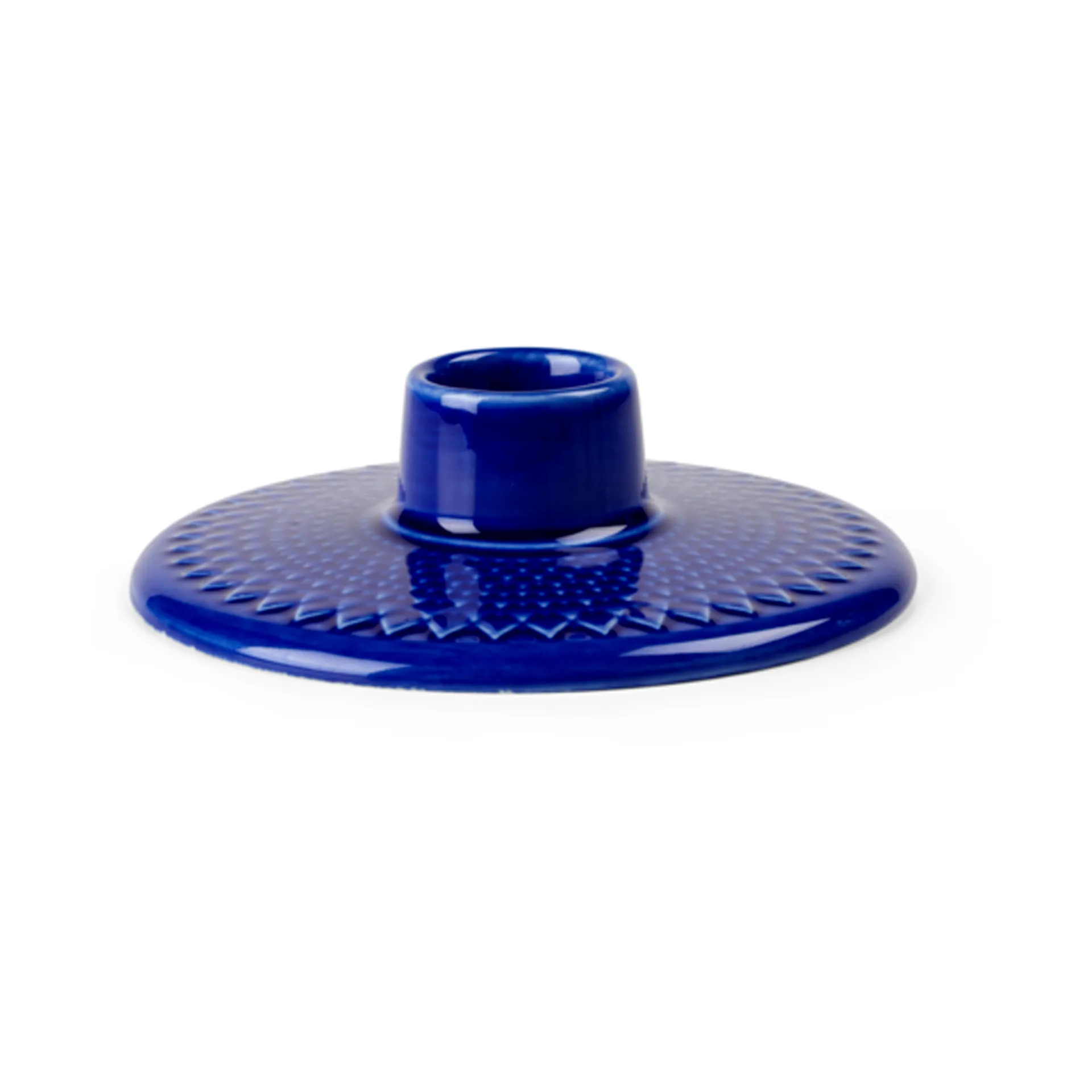 Lyngby Porcelæn Rhombe lysestage 3 cm Mørkeblå