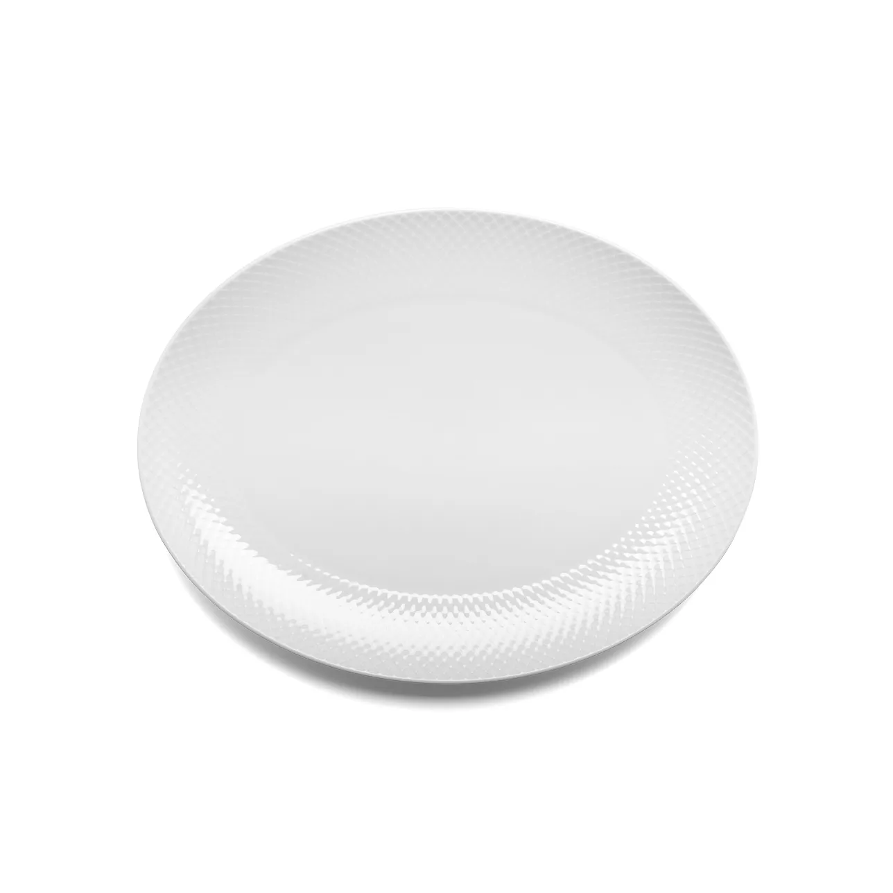 Rhombe oval serveringsfad 35x26,5 cm, Hvid Lyngby Porcelæn