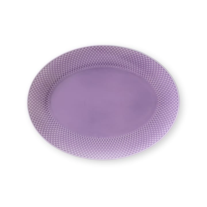 Rhombe oval serveringsfad 35x26,5 cm - Lyslilla - Lyngby Porcelæn