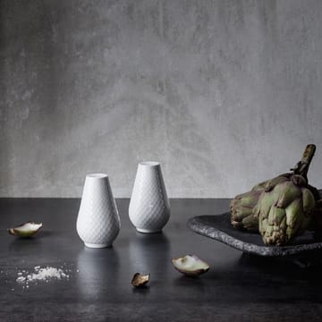 Rhombe salt & pebersæt - Hvid - Lyngby Porcelæn