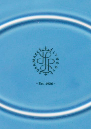 Rhombe serveringsfad ovalt 21,5x28,5 cm - Blå - Lyngby Porcelæn