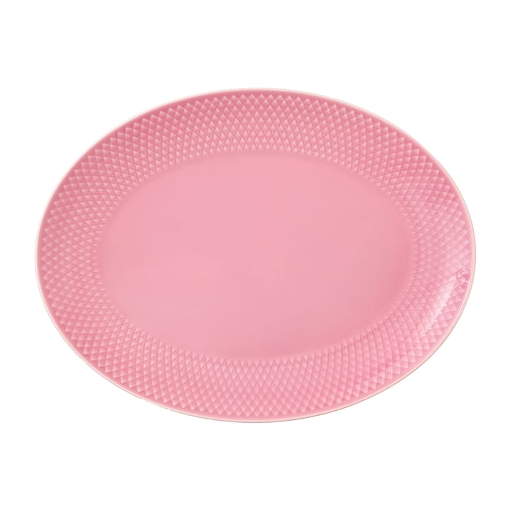 Rhombe serveringsfad ovalt 21,5x28,5 cm - Rosa - Lyngby Porcelæn