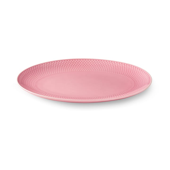 Rhombe serveringsfad ovalt 21,5x28,5 cm - Rosa - Lyngby Porcelæn