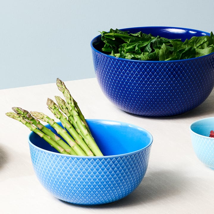 Rhombe serveringsskål Ø17,5 cm, Blå Lyngby Porcelæn
