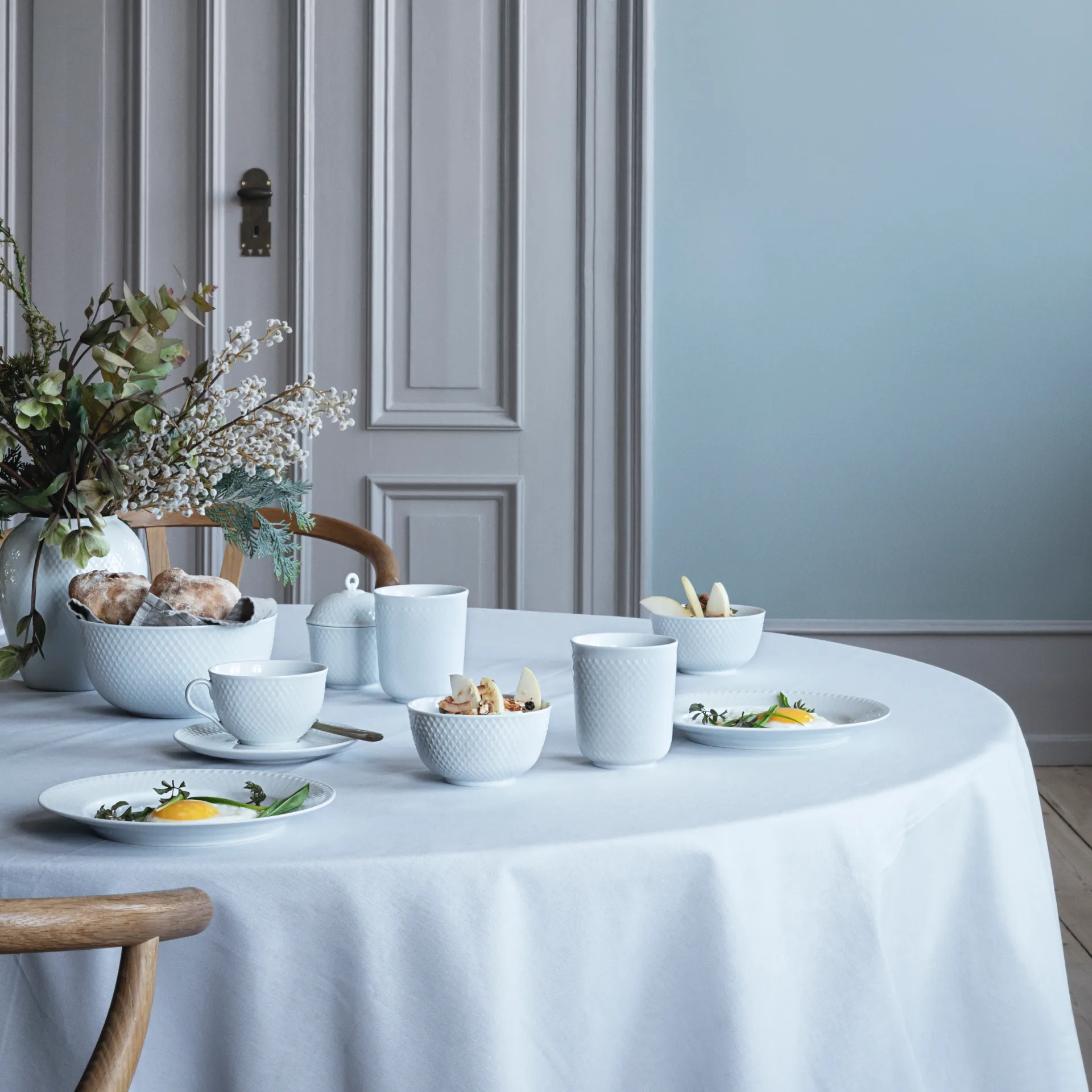 Rhombe serveringsskål Ø17,5 cm, hvid Lyngby Porcelæn