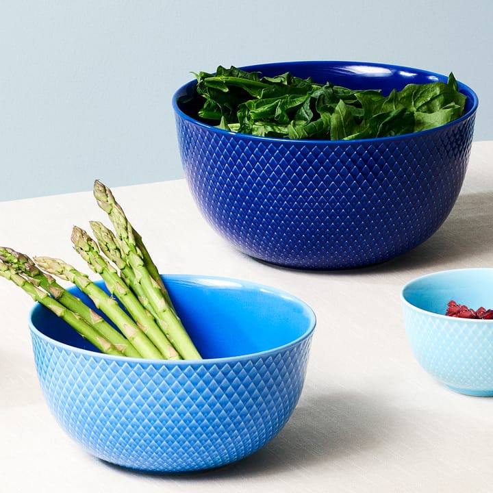 Rhombe serveringsskål Ø22 cm, Mørkeblå Lyngby Porcelæn