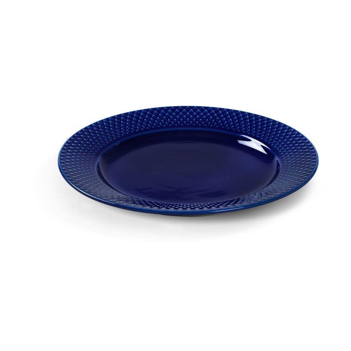 Rhombe tallerken Ø23 cm - Mørkeblå - Lyngby Porcelæn