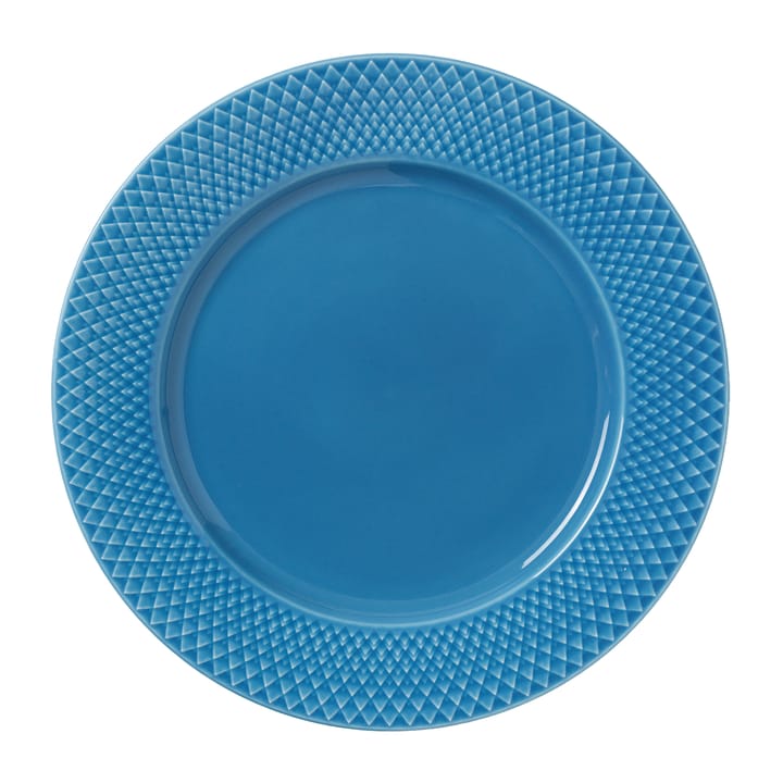 Rhombe tallerken Ø27 cm - Blå - Lyngby Porcelæn