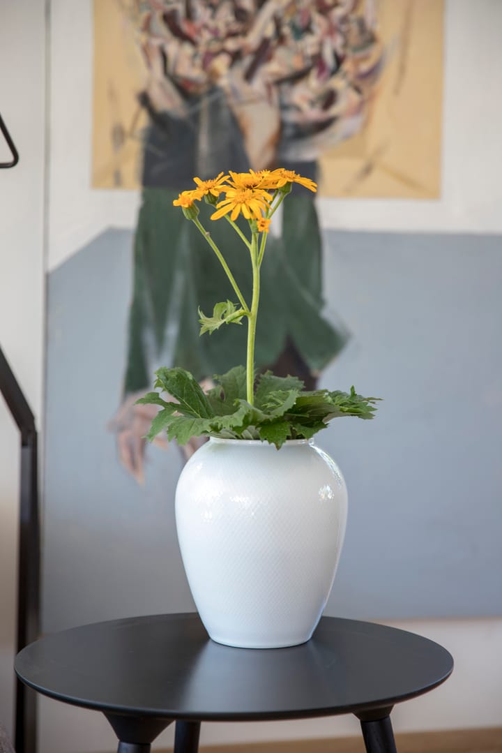 Rhombe vase Ø21,5 cm - Hvid - Lyngby Porcelæn
