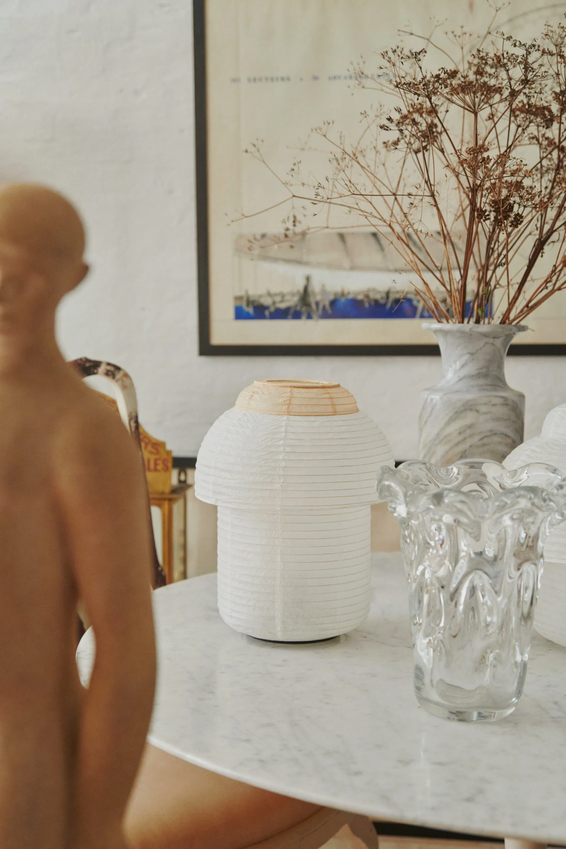 Papier Double bordlampe Ø30 cm, Soft yellow Made By Hand