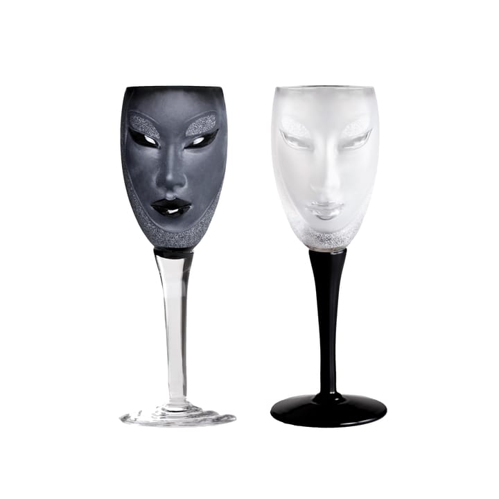 Electra vinglas - sort - Målerås Glasbruk