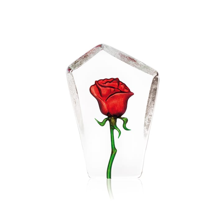 Floral Fantasy rose glasskulptur - Rød - Målerås Glasbruk
