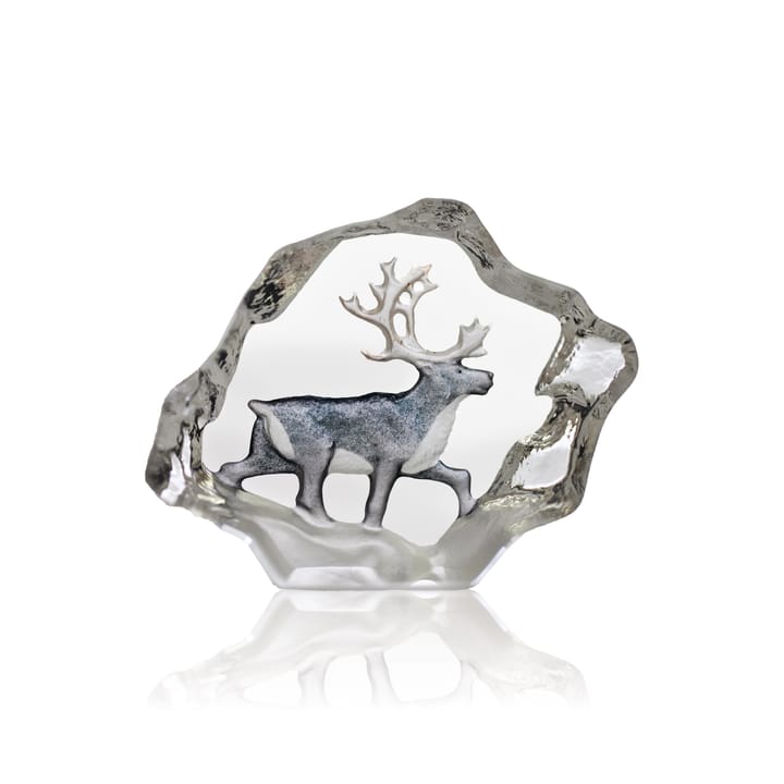 Rensdyr glasskulptur miniature - 7x5 cm - Målerås Glasbruk