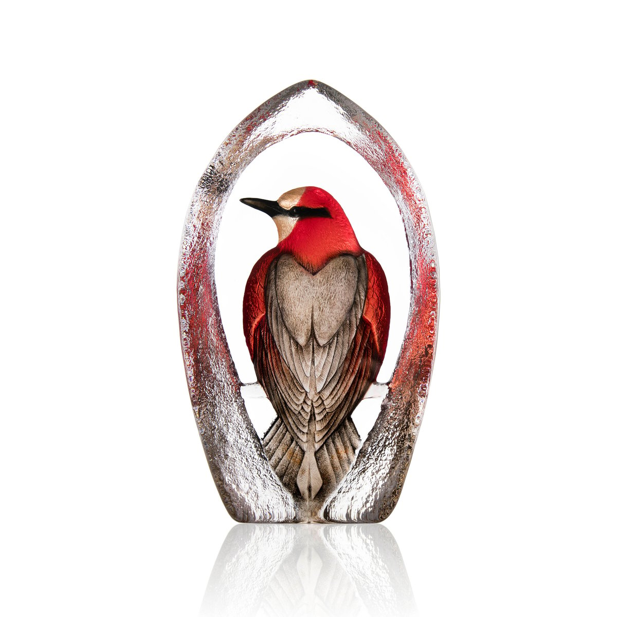 Målerås Glasbruk Wildlife Colorina glasskulptur Ltd Ed 27 cm Rød