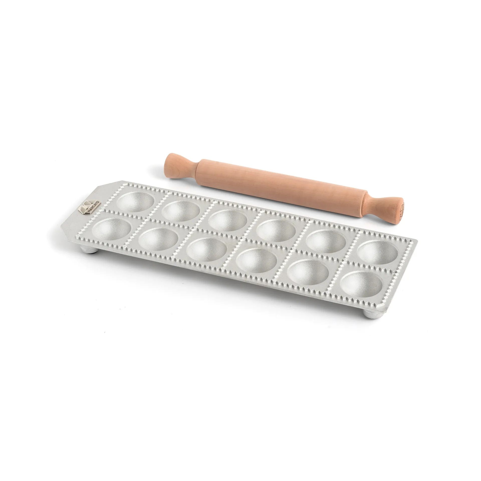 Marcato ravioliplade inkl. kagerulle rund ravioli, 12 stk. Marcato