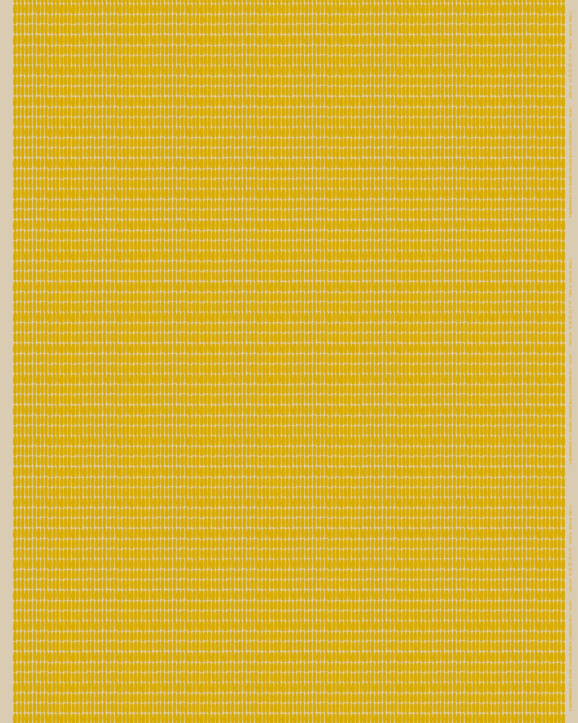 Alku voksduk bomuld-linned, Linen-yellow Marimekko