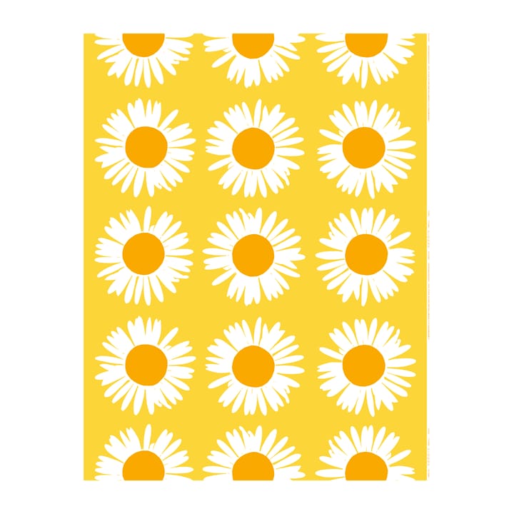 Auringonkukka bomuldsstof - Gul/Hvid - Marimekko