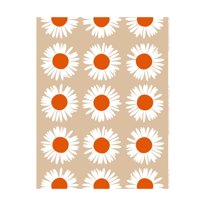 Auringonkukka stof til udendørsbrug - Beige-Off white-tomato red - Marimekko