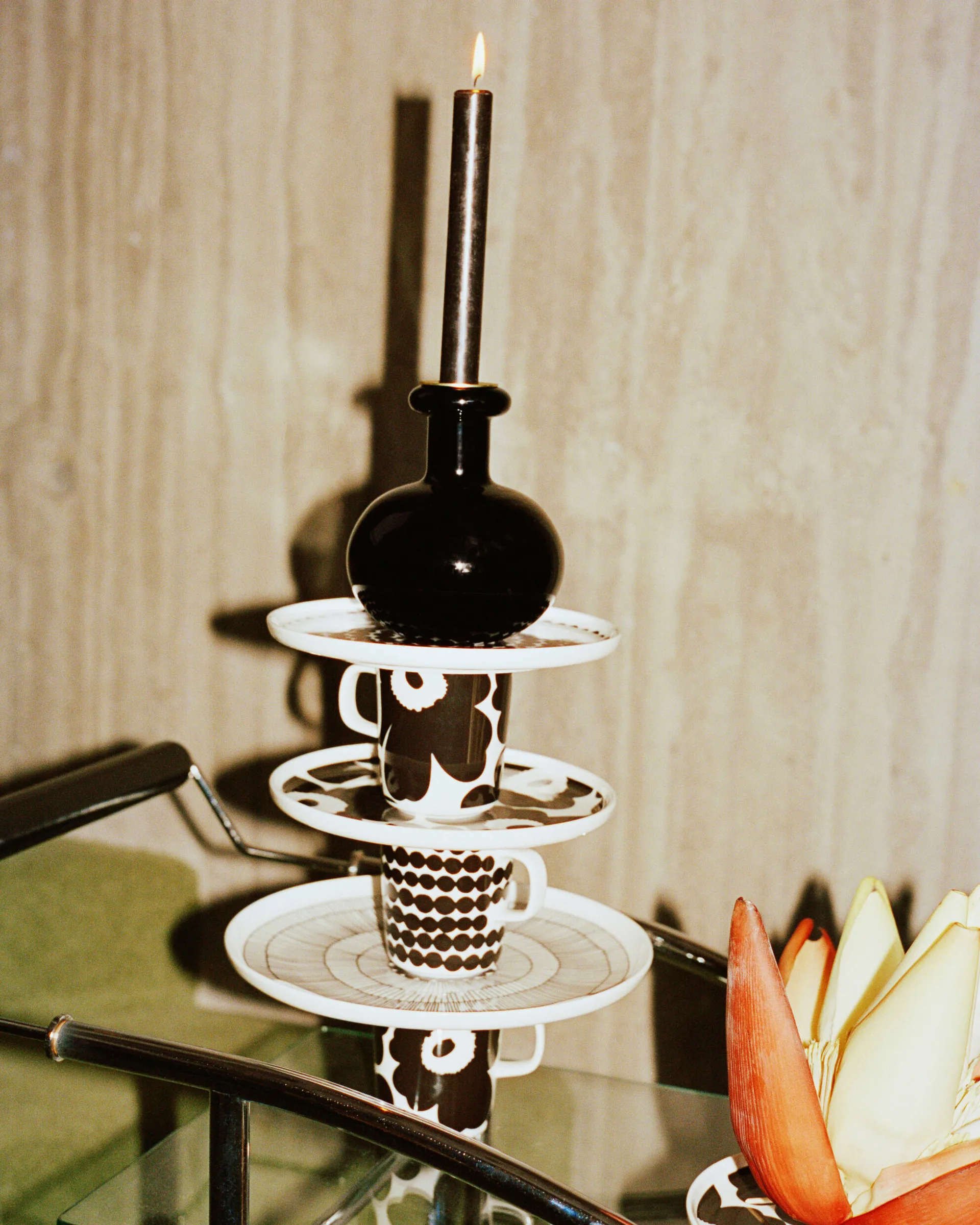 Butticula lysestage Ø12,5 cm, Black Marimekko