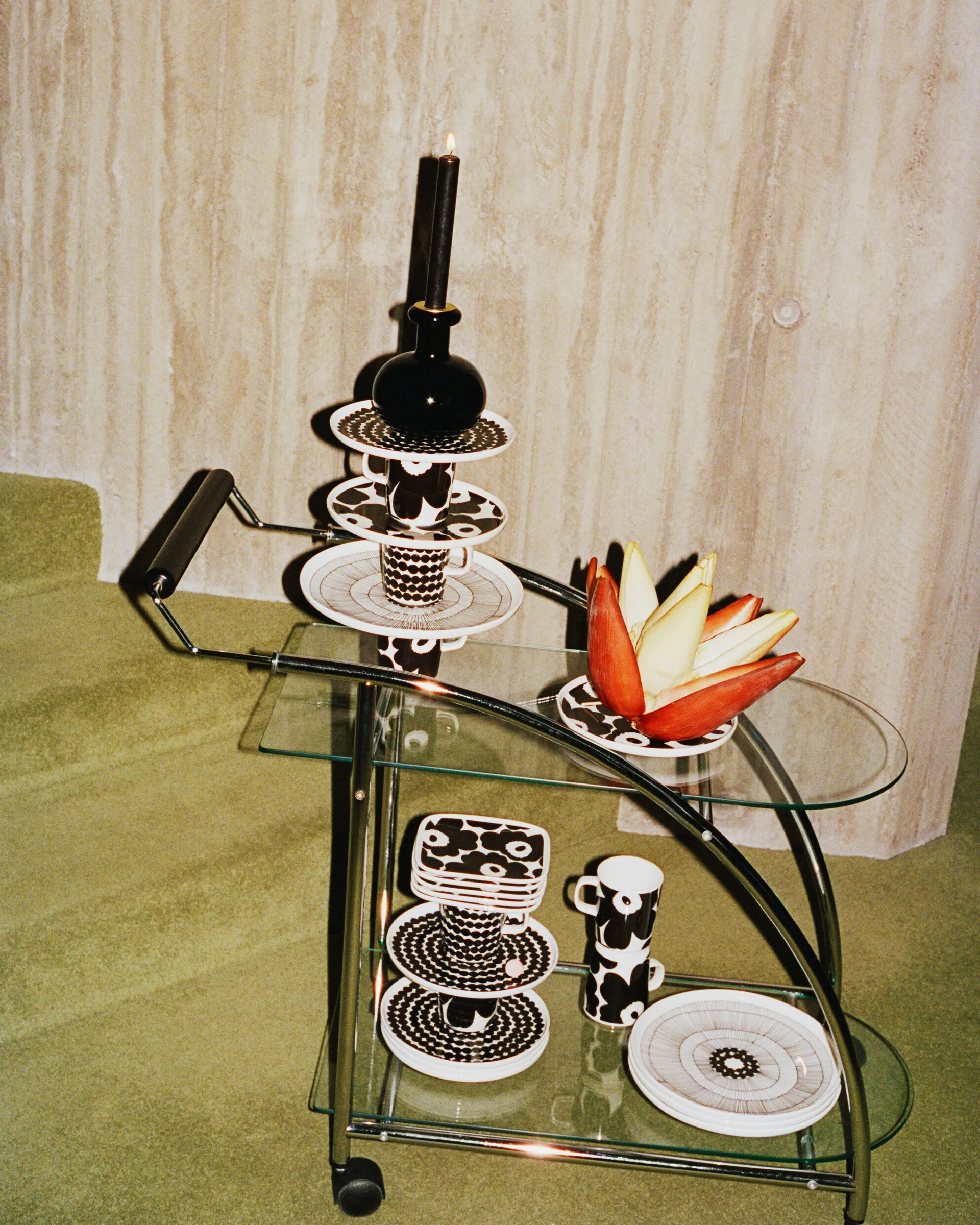 Butticula lysestage Ø12,5 cm, Black Marimekko