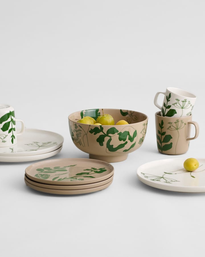 Elokuun Varjot tallerken Ø25 cm, Hvid/Grøn Marimekko
