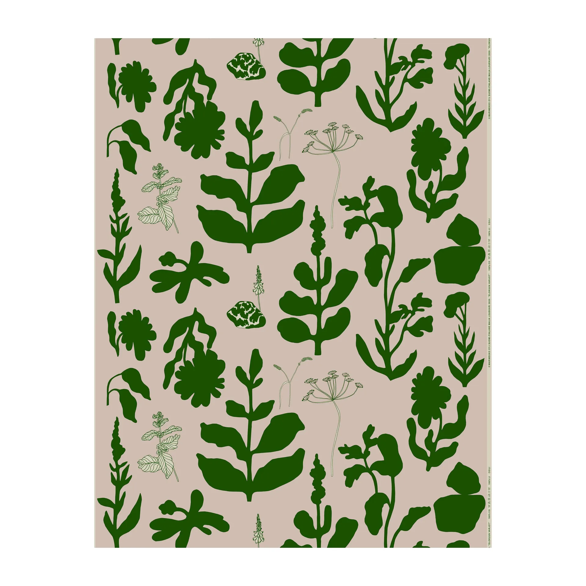 Elokuun Varjot voksdug, Lyserød/Grøn Marimekko