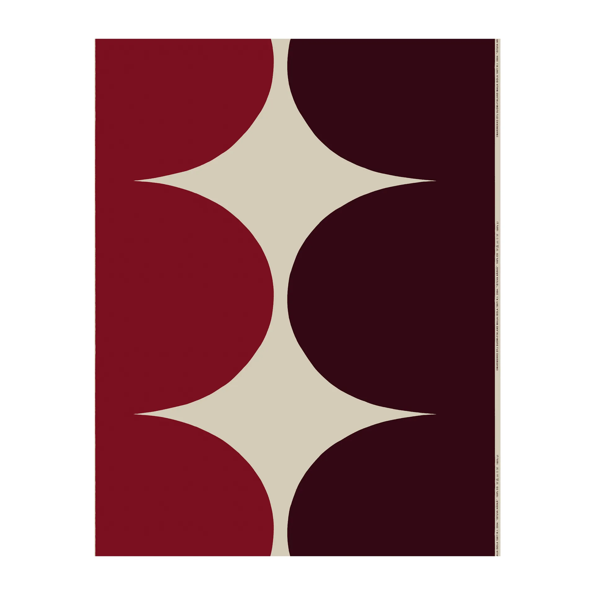 Härkä hørstof, Mørkerød/Sort/Beige Marimekko