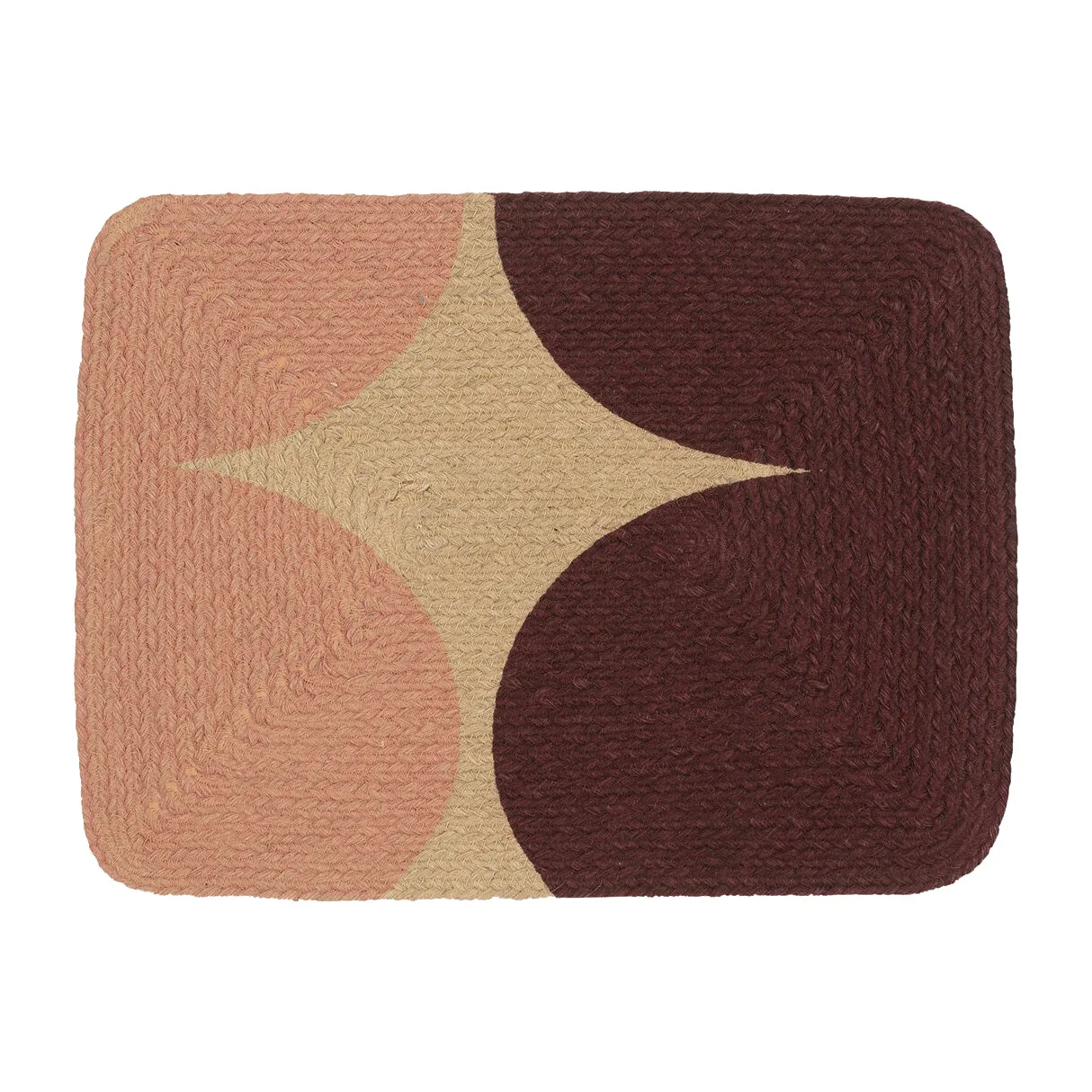 Härkä Jute dækkeserviet, Jute/Burgundy/Peach Marimekko