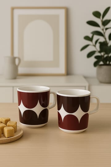 Härkä krus 25 cl 2-pak - white-dark wine-dark red - Marimekko