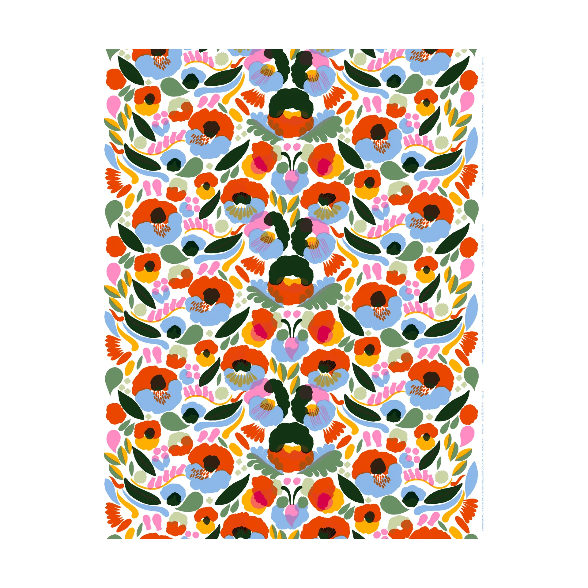 Hattarakukka tekstil, Rød Marimekko