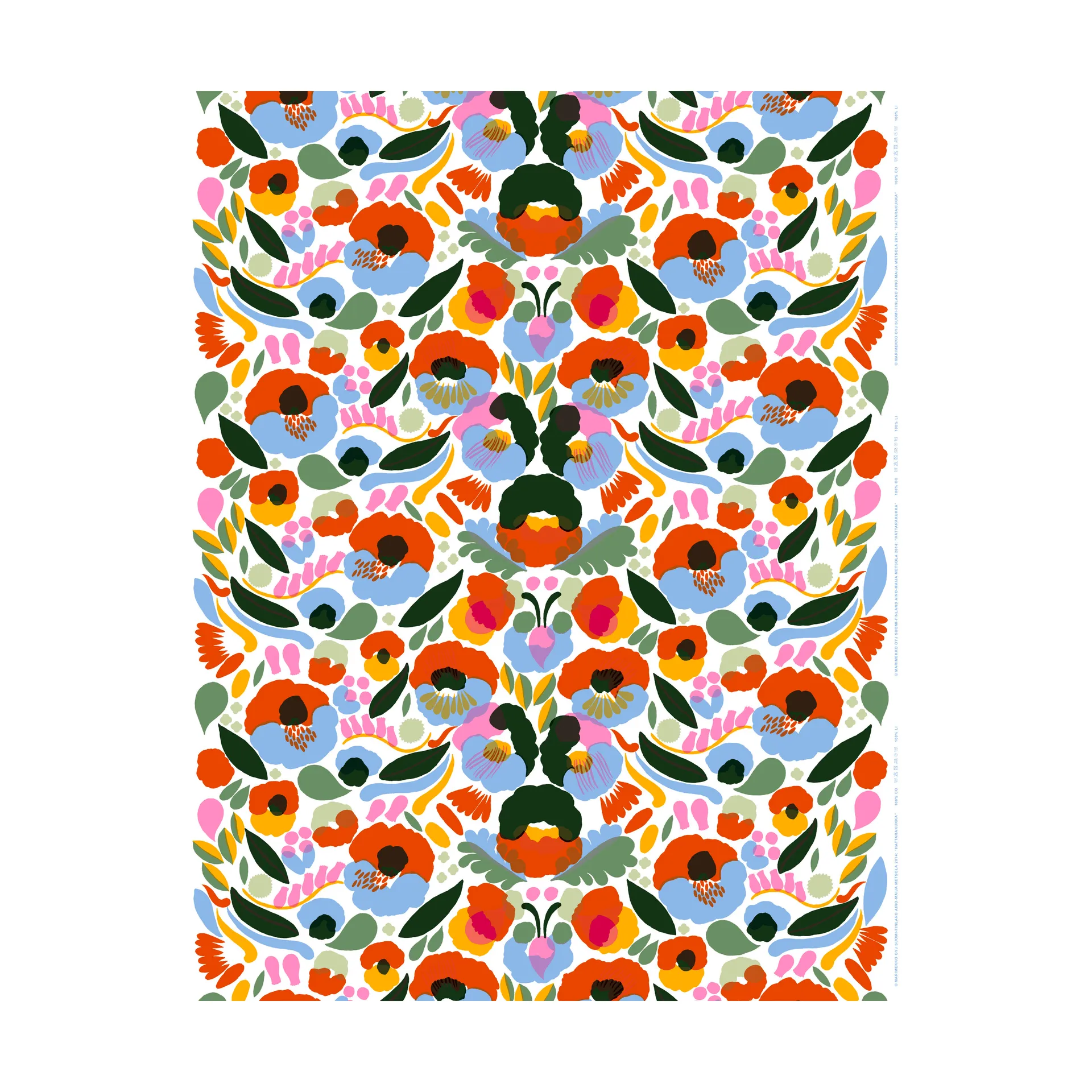 Hattarakukka voksdug, Rød Marimekko
