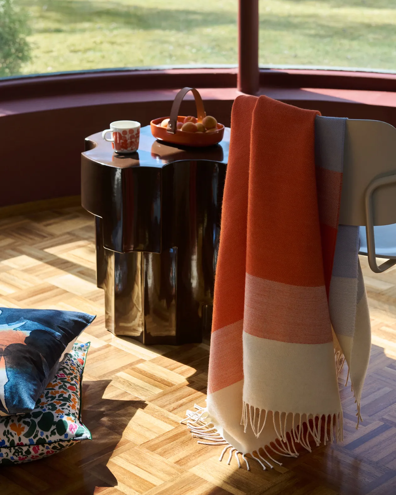 Hennika tæppe 120x180 cm, Orange-white-Light blue Marimekko