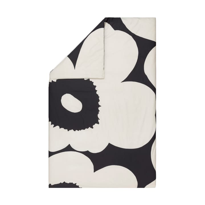 Iso Unikko dynebetræk 220x240 cm, Charcoal-off white Marimekko