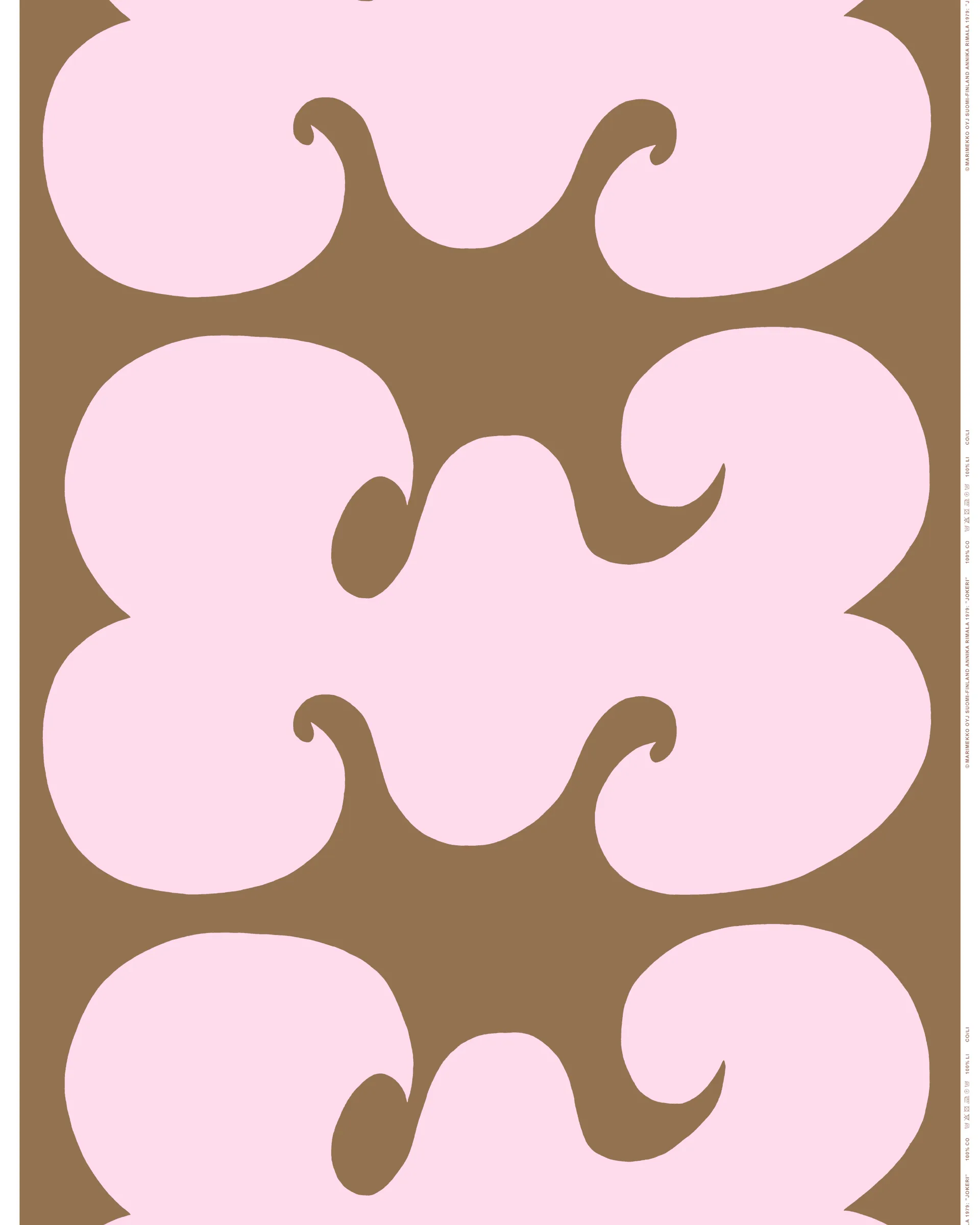 Jokeri stof, Lyserød/Brun Marimekko