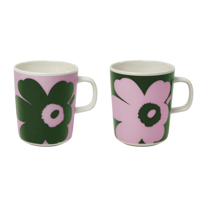 Juhla Unikko krus 25 cl 2-pak, Lyserød/Grøn Marimekko