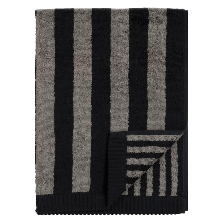 Kaksi Raitaa håndklæde grå/sort - 50x100 cm - Marimekko