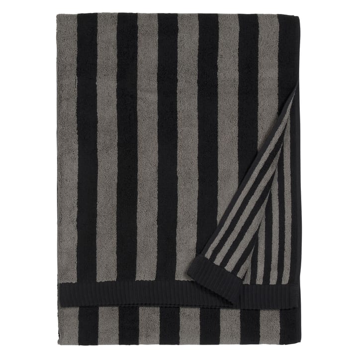 Kaksi Raitaa håndklæde grå/sort - 75x150 cm - Marimekko