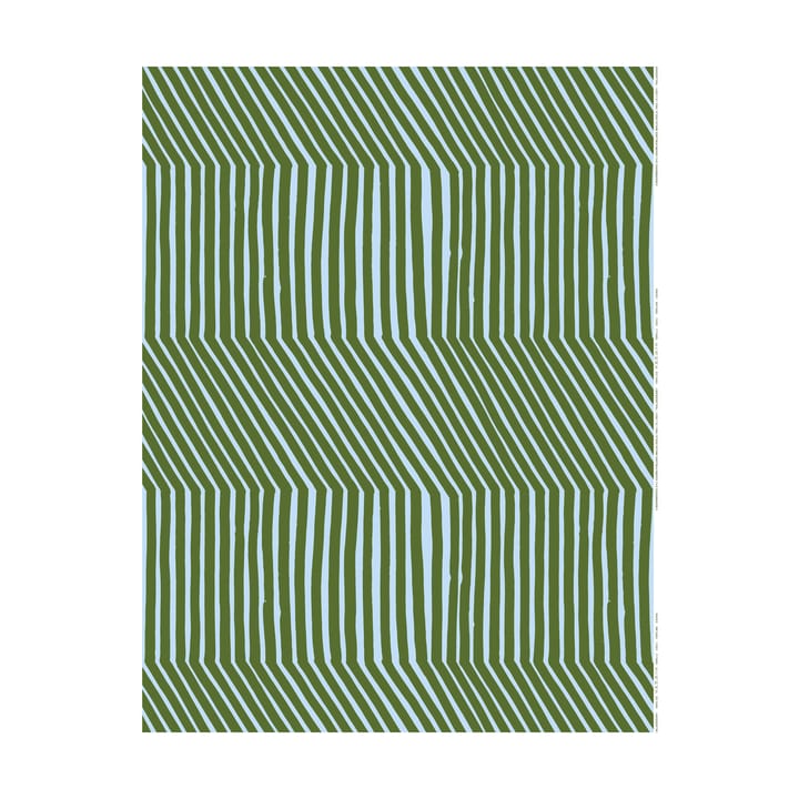 Kalasääski bomuldsstof, Forest green-light blue Marimekko