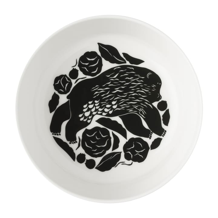 Karhuemo skål 4 dl, Hvid/Mørkegrøn Marimekko