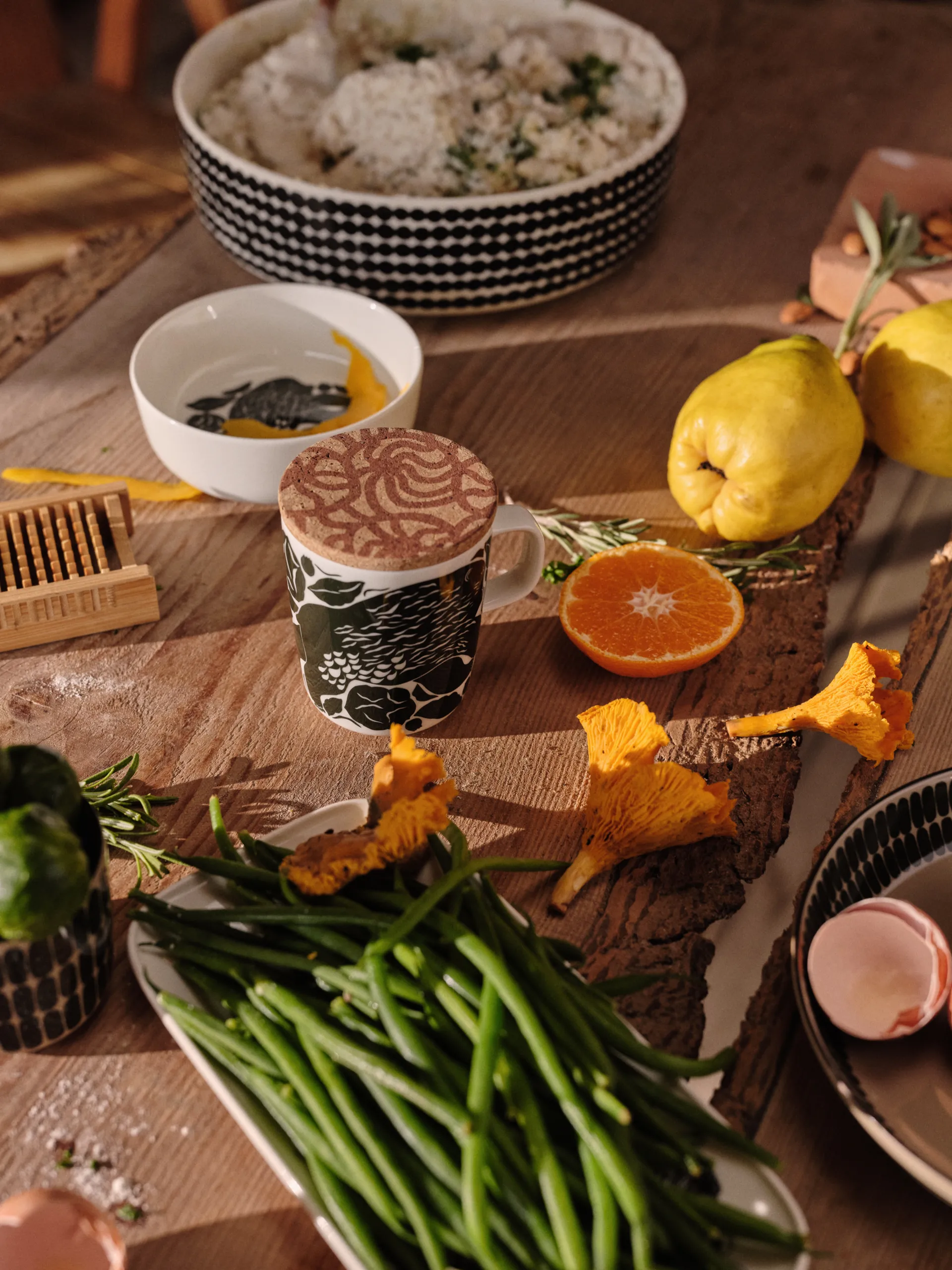 Karhuemo skål 4 dl, Hvid/Mørkegrøn Marimekko