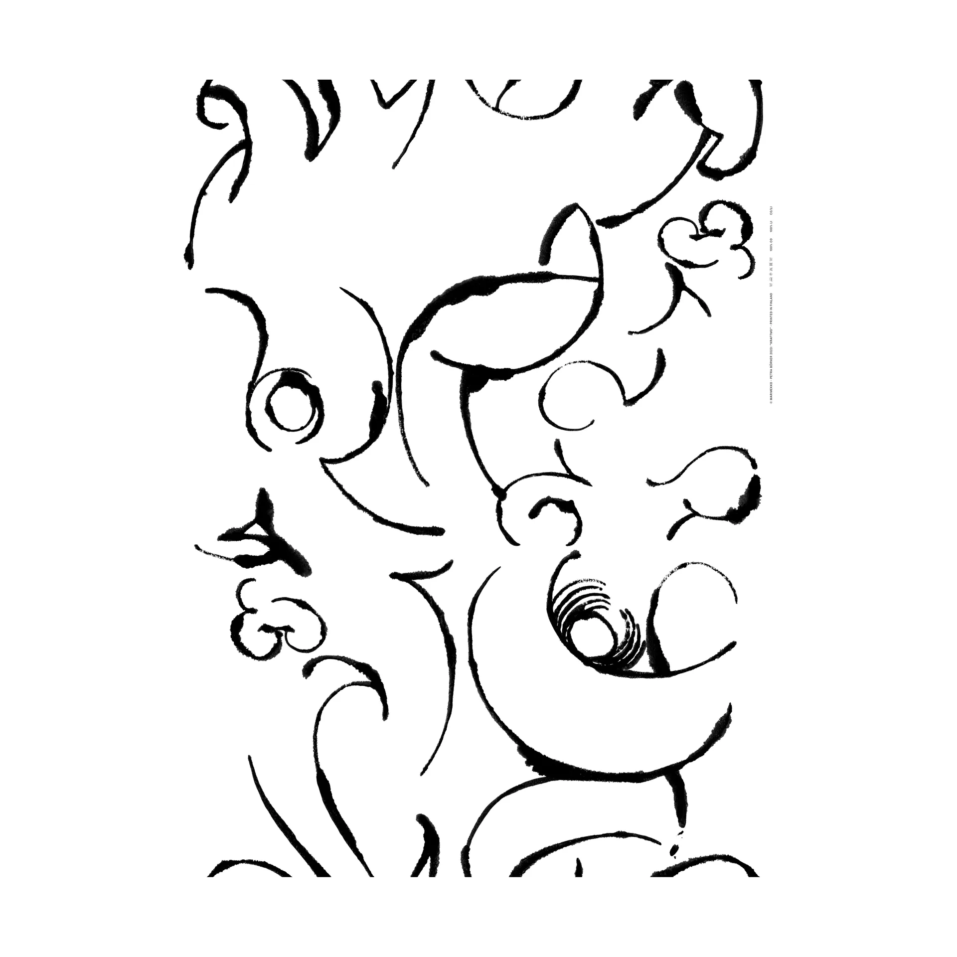 Kraftmo stof, Black-white Marimekko