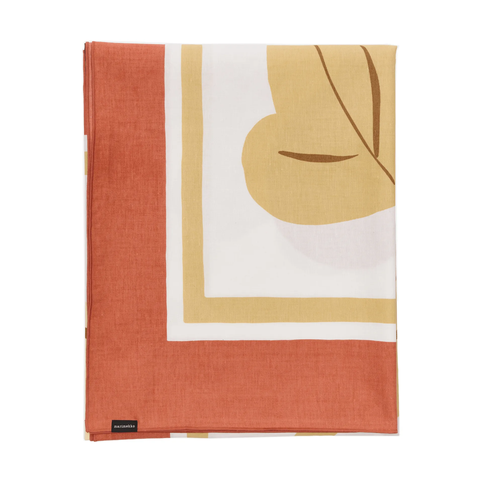Kukasta Kukkaan dug, White-terrac-ochre-plum, 140x140 cm Marimekko