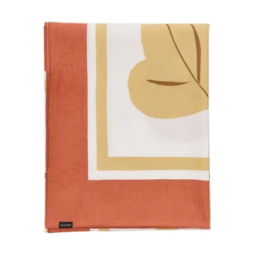 Kukasta Kukkaan dug - White-terrac-ochre-plum, 140x140 cm - Marimekko