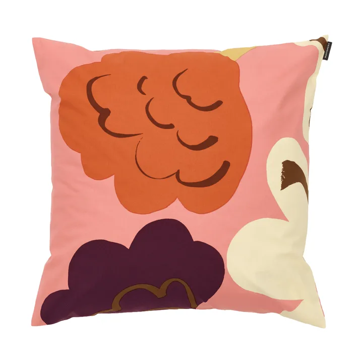 Kukasta Kukkaan pudebetræk - Pink-off white-plum-terracotta, 50x50 cm - Marimekko