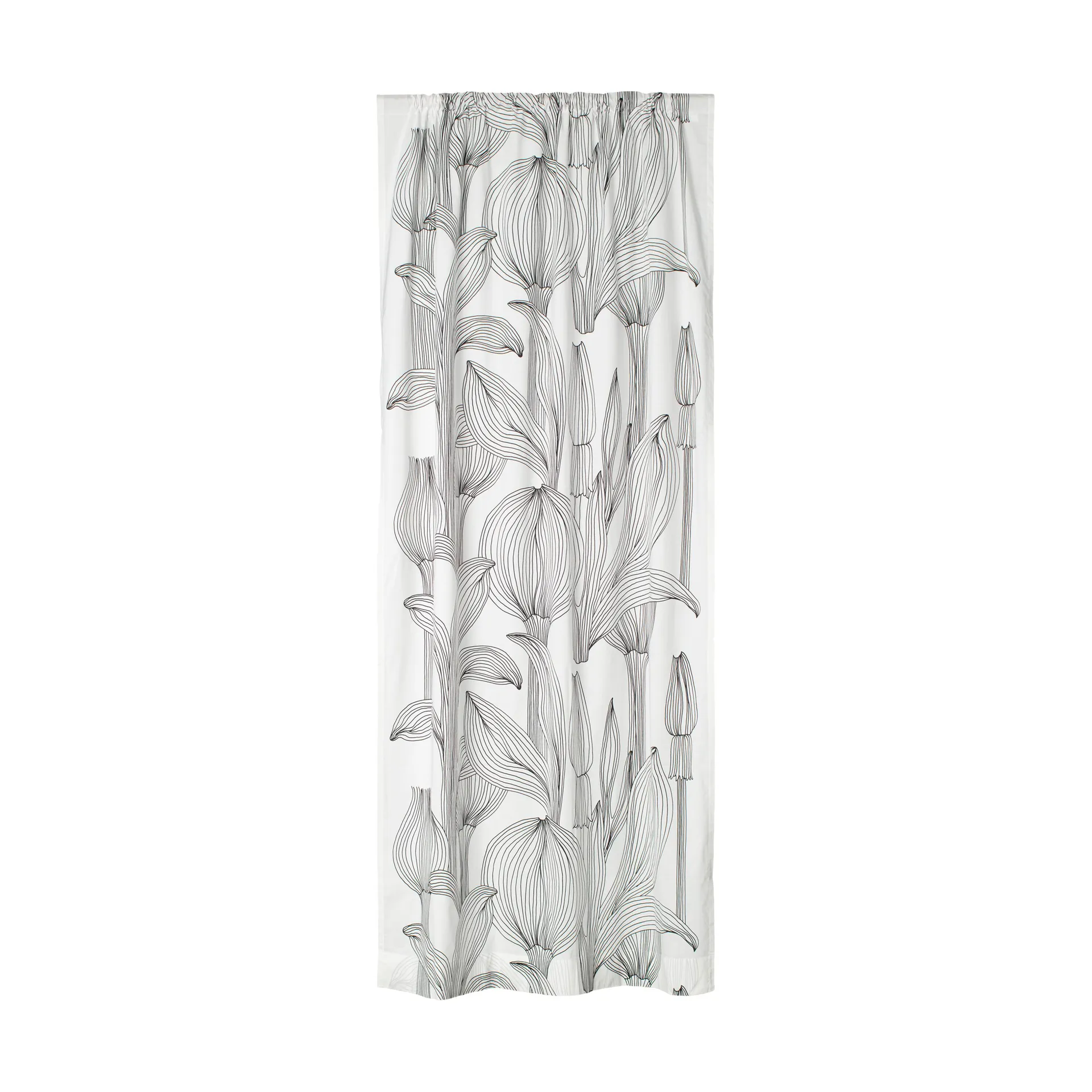 Kukat Puhkeavat gardinlængde 135x245 cm, White-black Marimekko